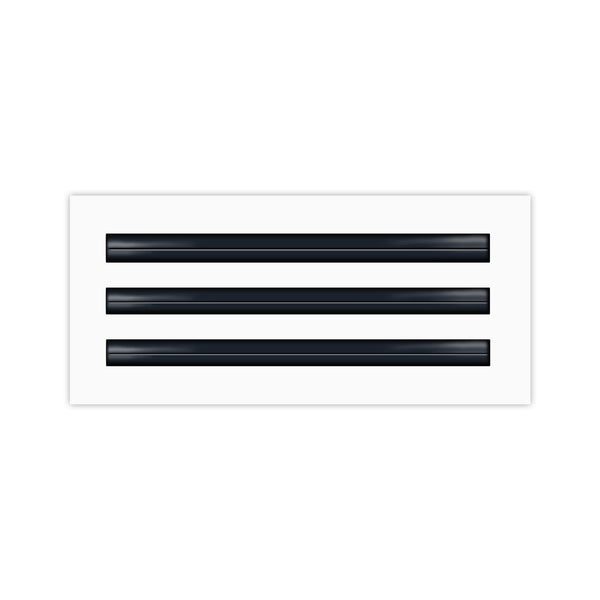 Front of 12 Inch 3 Slot Linear Air Vent Cover White - 12 Inch 3 Slot Linear Diffuser White - Texas Buildmart