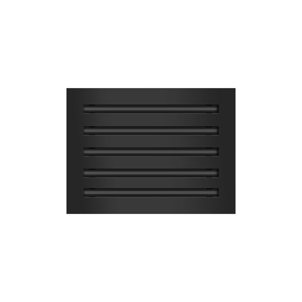Front of 12x10 Modern Air Vent Cover Black - 12x10 Standard Linear Slot Diffuser Black - Texas Buildmart