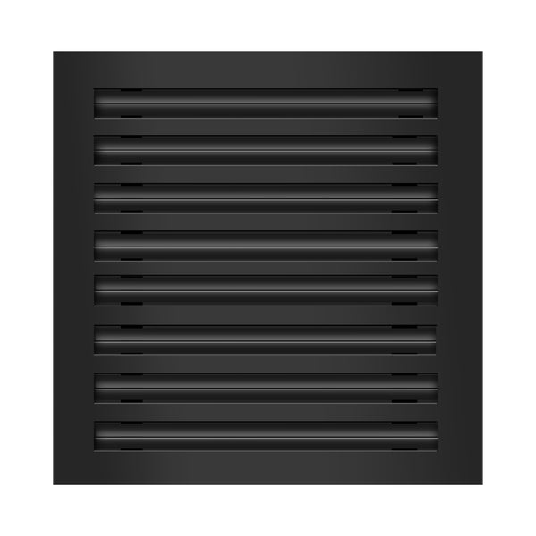 Front of 16x16 Modern Air Vent Cover Black - 16x16 Standard Linear Slot Diffuser Black - Texas Buildmart