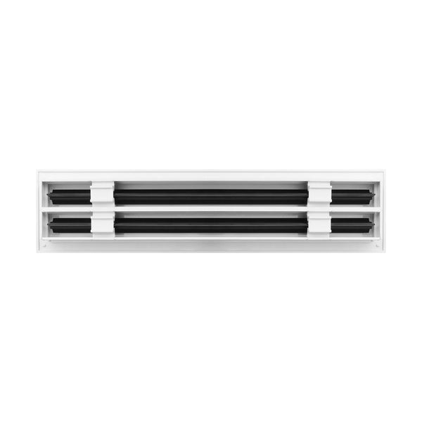 BUILDMART - 18 White Inch Linear Slot Diffuser - 2 Slot - Double Slot - Decorative Linear Air - Modern Vent Cover for Ceiling, Walls & Floors - Texas Buildmart