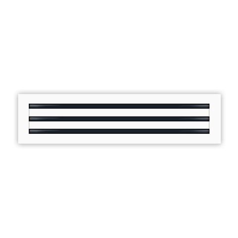 Front of 24x6 Modern Air Vent Cover White - 24x6 Standard Linear Slot Diffuser White - Texas Buildmart