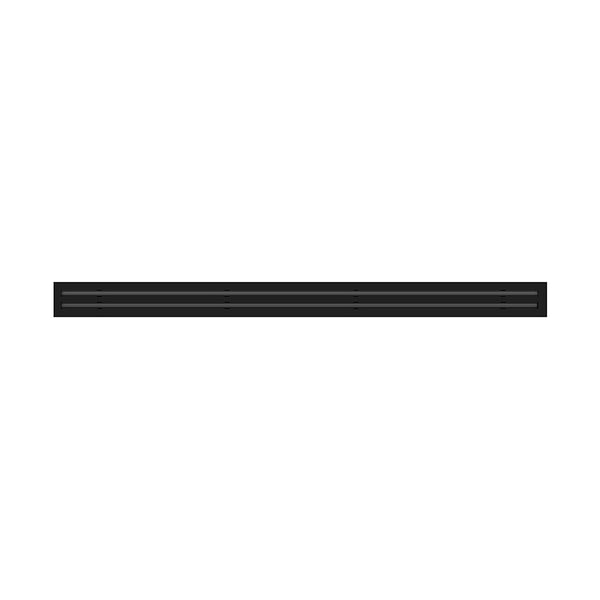 Front of 72 Inch 2 Slot Linear Air Vent Cover Black - 72 Inch 2 Slot Linear Diffuser Black - Texas Buildmart