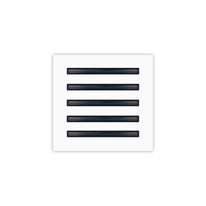 Front of 10x10 Modern Air Vent Cover White - 12x10 Standard Linear Slot Diffuser White - Texas Buildmart