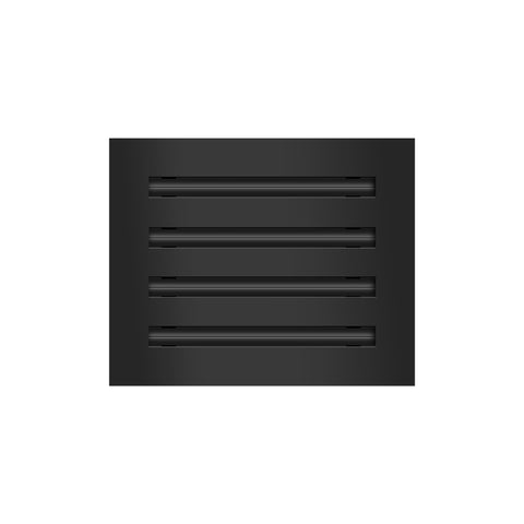 Front View of 10x8 Modern Air Vent Cover Black - 10x8 Standard Linear Slot Diffuser Black - Texas Buildmart