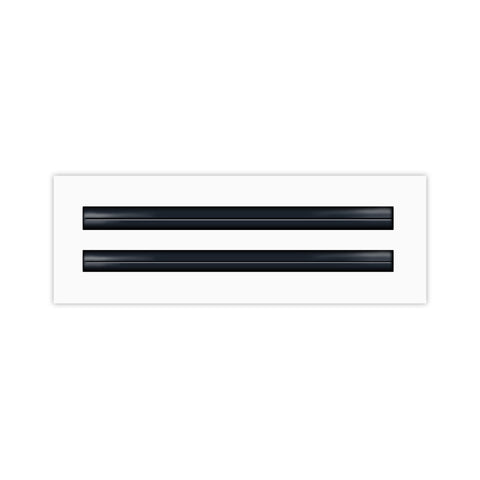 Front of 12 Inch 2 Slot Linear Air Vent Cover White - 12 Inch 2 Slot Linear Diffuser White - Texas Buildmart