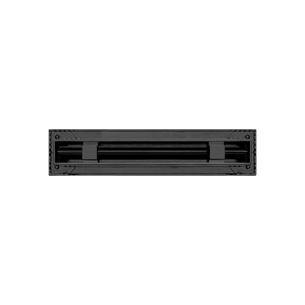 Back of 12 Inch 1 Slot Linear Air Vent Cover Black - 12 Inch 1 Slot Linear Diffuser Black - Texas Buildmart
