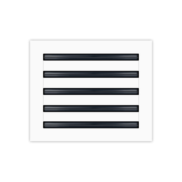 Front of 12x10 Modern Air Vent Cover White - 12x10 Standard Linear Slot Diffuser White - Texas Buildmart