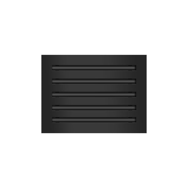Front View of 12x10 Modern Air Vent Cover Black - 12x10 Standard Linear Slot Diffuser Black - Texas Buildmart