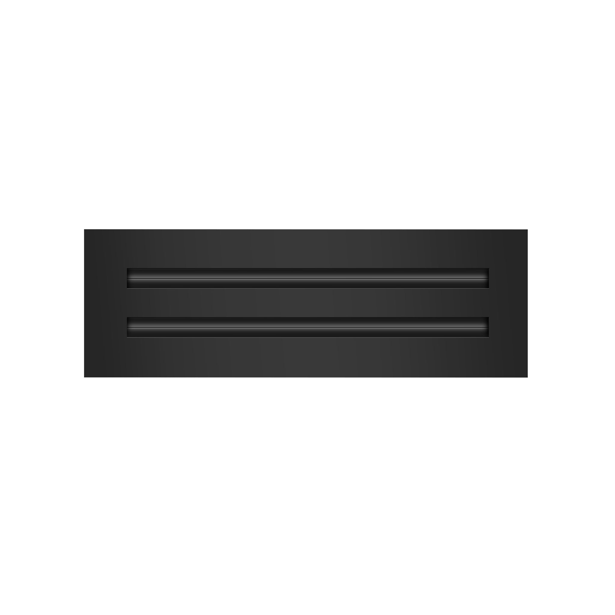 Front View of 12x4 Modern Air Vent Cover Black - 12x4 Standard Linear Slot Diffuser Black - Texas Buildmart