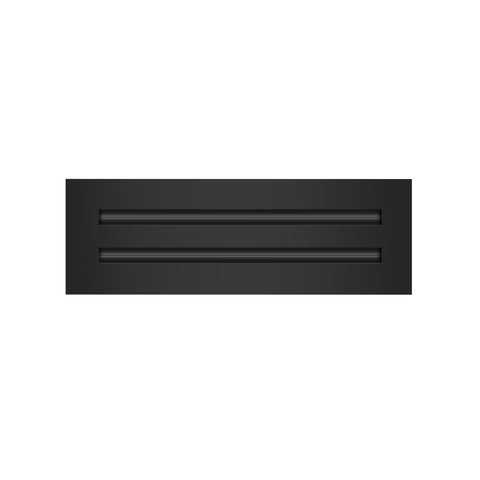 Front of 12x4 Modern Air Vent Cover Black - 12x4 Standard Linear Slot Diffuser Black - Texas Buildmart