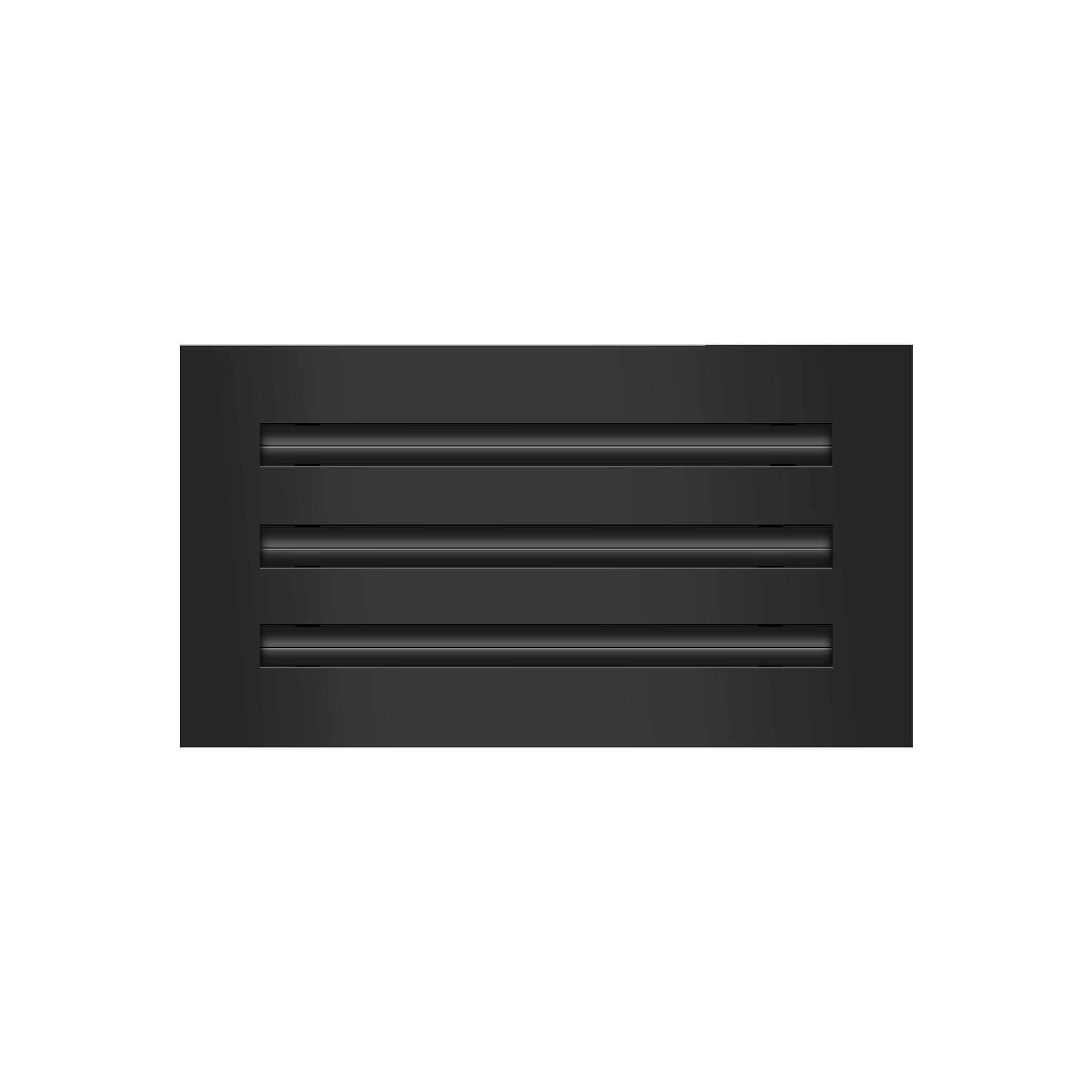 Front View of 12x6 Modern Air Vent Cover Black - 12x6 Standard Linear Slot Diffuser Black - Texas Buildmart