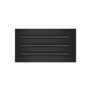 Front View of 12x6 Modern Air Vent Cover Black - 12x6 Standard Linear Slot Diffuser Black - Texas Buildmart