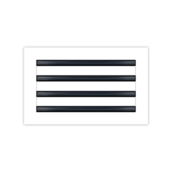 Front of 12x8 Modern Air Vent Cover White - 12x8 Standard Linear Slot Diffuser White - Texas Buildmart