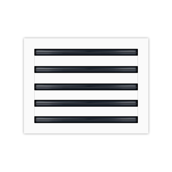 Front of 14x10 Modern Air Vent Cover White - 14x10 Standard Linear Slot Diffuser White - Texas Buildmart