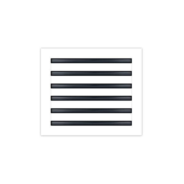 Front of 14x12 Modern Air Vent Cover White - 14x12 Standard Linear Slot Diffuser White - Texas Buildmart