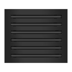 Front View of 14x12 Modern Air Vent Cover Black - 14x12 Standard Linear Slot Diffuser Black - Texas Buildmart
