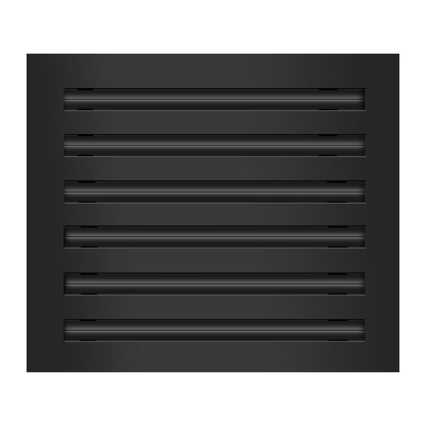 Front View of 14x12 Modern Air Vent Cover Black - 14x12 Standard Linear Slot Diffuser Black - Texas Buildmart