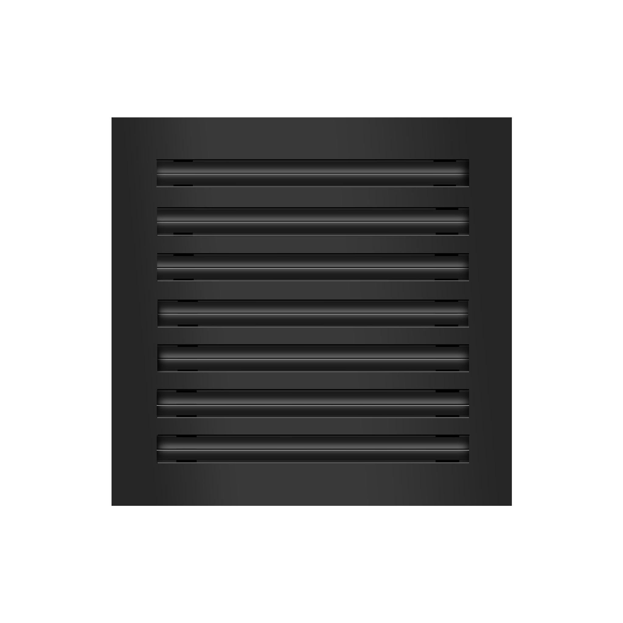 Front View of 14x14 Modern Air Vent Cover Black - 14x14 Standard Linear Slot Diffuser Black - Texas Buildmart