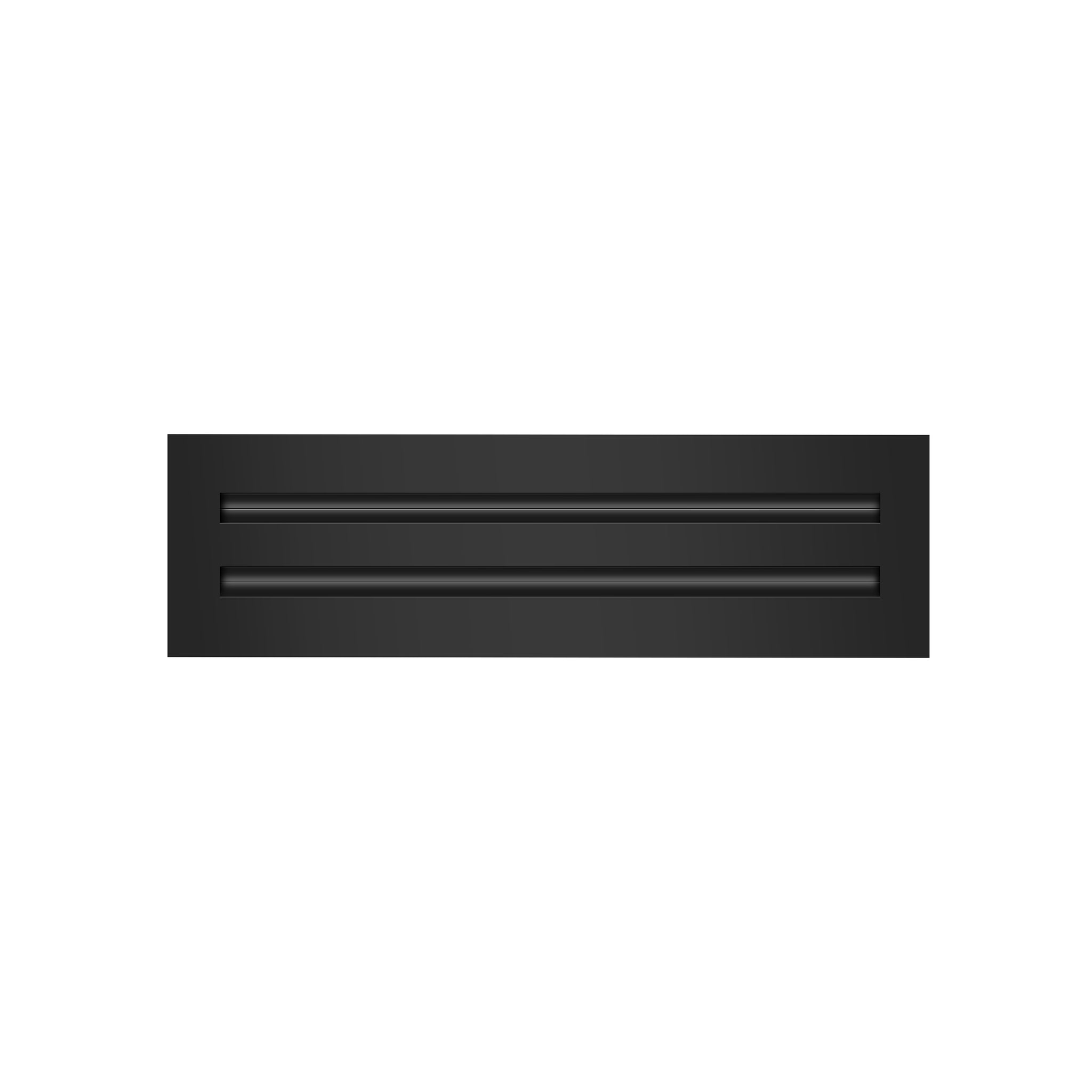 Front View of 14x4 Modern Air Vent Cover Black - 14x4 Standard Linear Slot Diffuser Black - Texas Buildmart