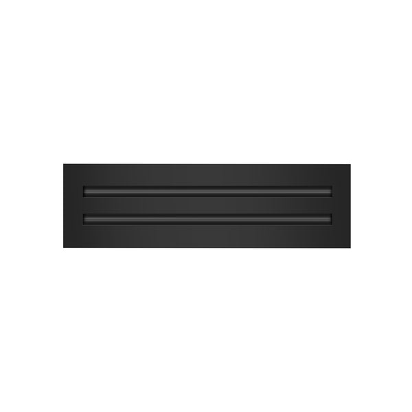 Front View of 14x4 Modern Air Vent Cover Black - 14x4 Standard Linear Slot Diffuser Black - Texas Buildmart
