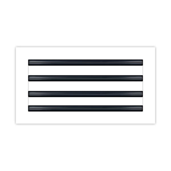Front of 14x8 Modern Air Vent Cover White - 14x8 Standard Linear Slot Diffuser White - Texas Buildmart