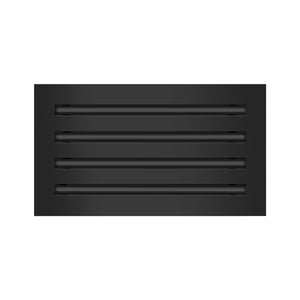 Front of 14x8 Modern Air Vent Cover Black - 14x8 Standard Linear Slot Diffuser Black - Texas Buildmart