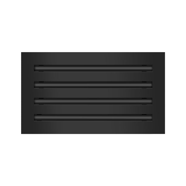 Front View of 14x8 Modern Air Vent Cover Black - 14x8 Standard Linear Slot Diffuser Black - Texas Buildmart