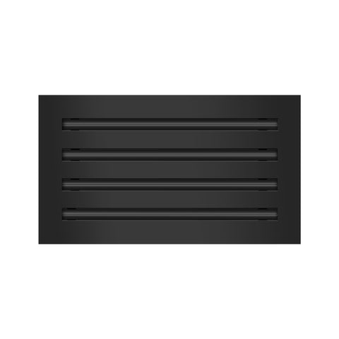 Front View of 14x8 Modern Air Vent Cover Black - 14x8 Standard Linear Slot Diffuser Black - Texas Buildmart