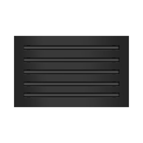 Front View of 16x10 Modern Air Vent Cover Black - 16x10 Standard Linear Slot Diffuser Black - Texas Buildmart