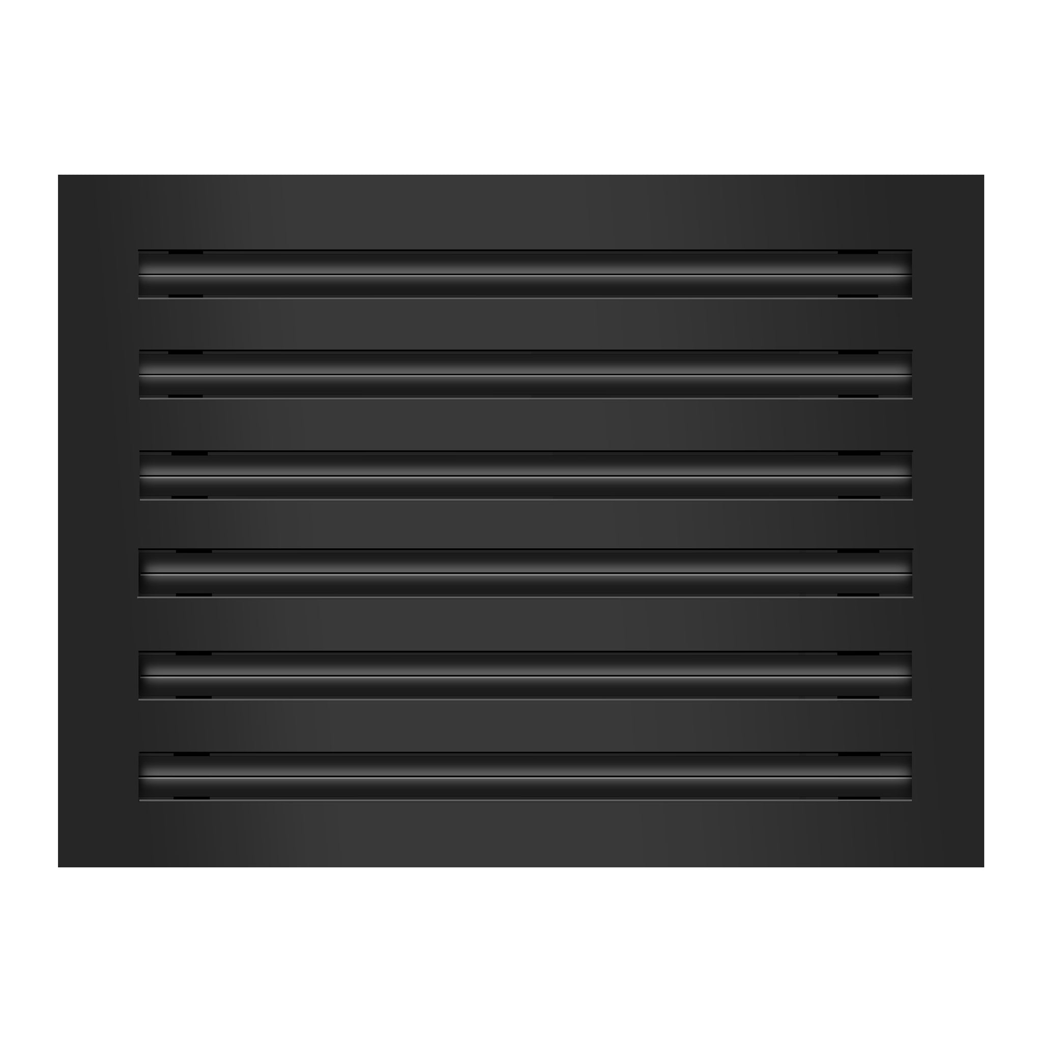Front View of 16x12 Modern Air Vent Cover Black - 16x12 Standard Linear Slot Diffuser Black - Texas Buildmart