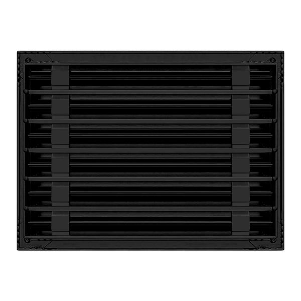 Back of 16x12 Modern Air Vent Cover Black - 16x12 Standard Linear Slot Diffuser Black - Texas Buildmart