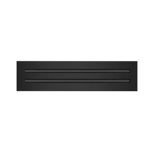 Front View of 16x4 Modern Air Vent Cover Black - 16x4 Standard Linear Slot Diffuser Black - Texas Buildmart