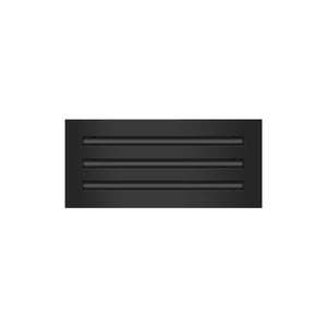 Front View of 16x6 Modern Air Vent Cover Black - 16x6 Standard Linear Slot Diffuser Black - Texas Buildmart