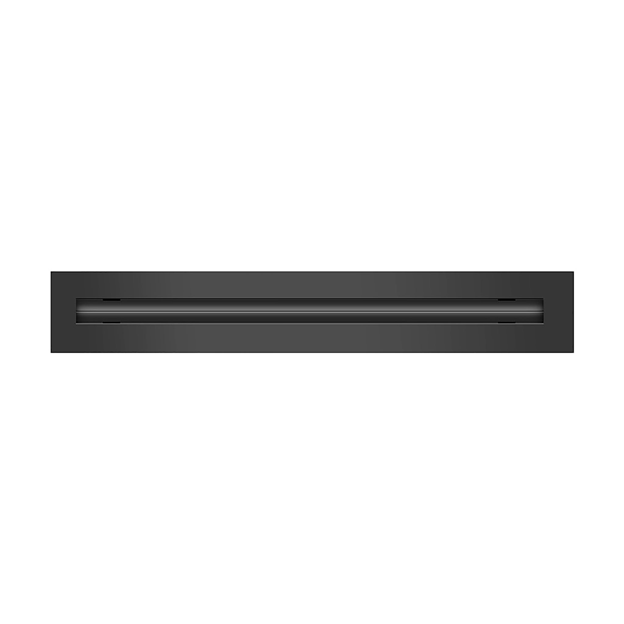 Front of 18 Inch 1 Slot Linear Air Vent Cover Black - 18 Inch 1 Slot Linear Diffuser Black - Texas Buildmart