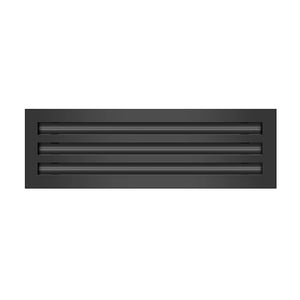 Front of 18 Inch 3 Slot Linear Air Vent Cover Black - 18 Inch 3 Slot Linear Diffuser Black - Texas Buildmart