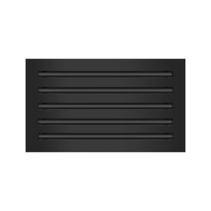 Front View of 18x10 Modern Air Vent Cover Black - 18x10 Standard Linear Slot Diffuser Black - Texas Buildmart
