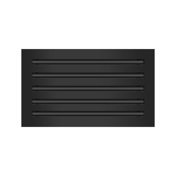 Front View of 18x10 Modern Air Vent Cover Black - 18x10 Standard Linear Slot Diffuser Black - Texas Buildmart