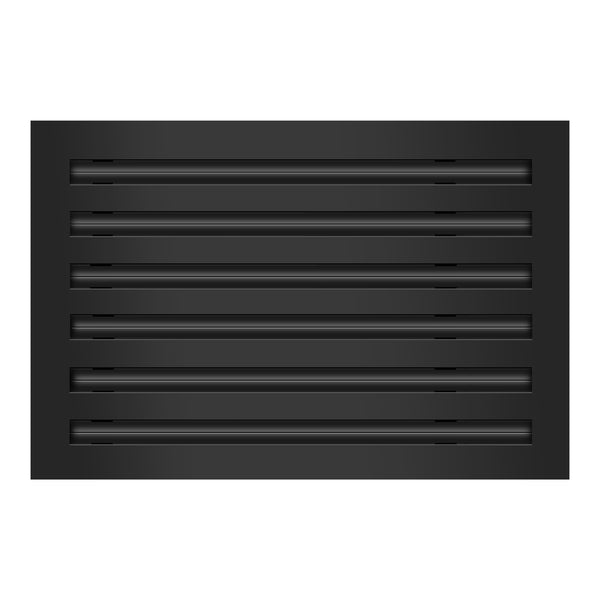 Front of 18x12 Modern Air Vent Cover Black - 18x12 Standard Linear Slot Diffuser Black - Texas Buildmart