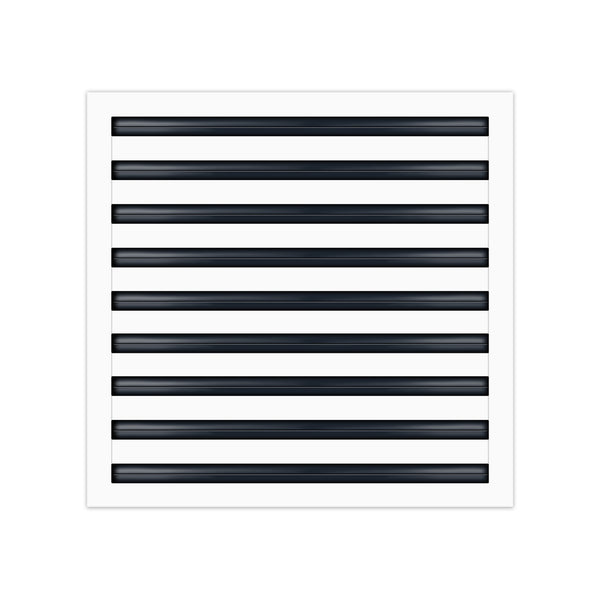 Front of 18x18 Modern Air Vent Cover White - 18x18 Standard Linear Slot Diffuser White - Texas Buildmart