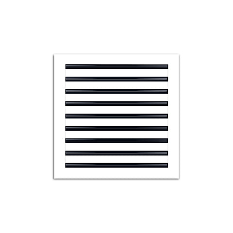 Front of 18x18 Modern Air Vent Cover White - 18x18 Standard Linear Slot Diffuser White - Texas Buildmart
