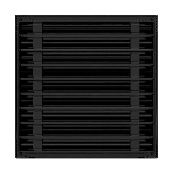 Back of 18x18 Modern Air Vent Cover Black - 18x18 Standard Linear Slot Diffuser Black - Texas Buildmart