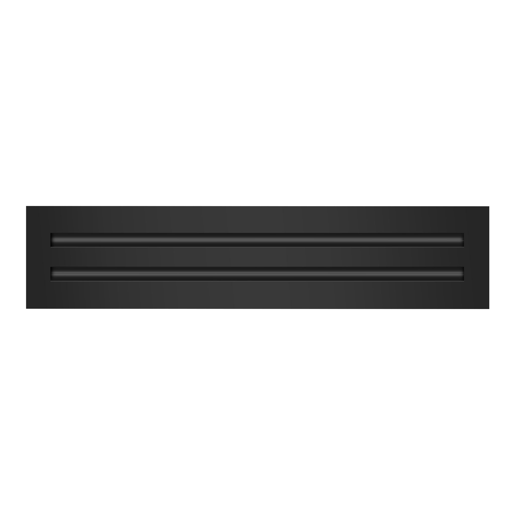Front View of 18x4 Modern Air Vent Cover Black - 18x4 Standard Linear Slot Diffuser Black - Texas Buildmart