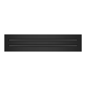Front of 18x4 Modern Air Vent Cover Black - 18x4 Standard Linear Slot Diffuser Black - Texas Buildmart
