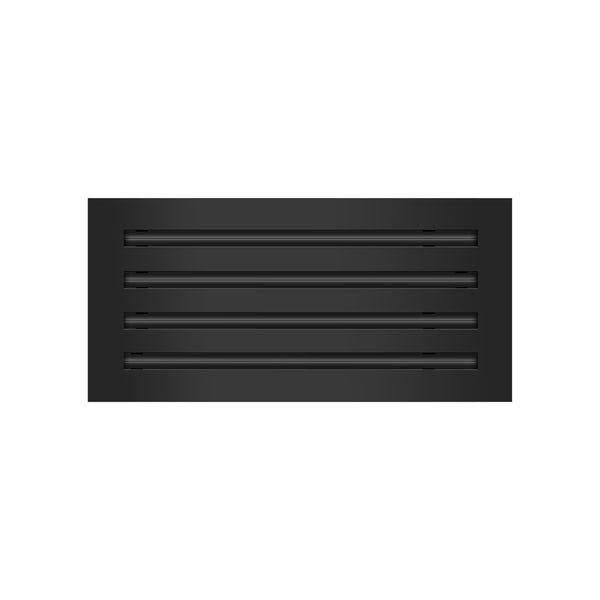 Front of 18x8 Modern Air Vent Cover Black - 18x8 Standard Linear Slot Diffuser Black - Texas Buildmart