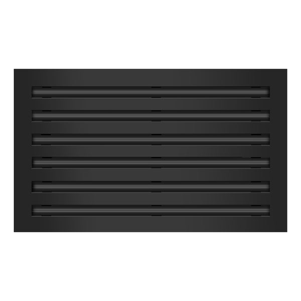 Front View of 20x12 Modern Air Vent Cover Black - 20x12 Standard Linear Slot Diffuser Black - Texas Buildmart