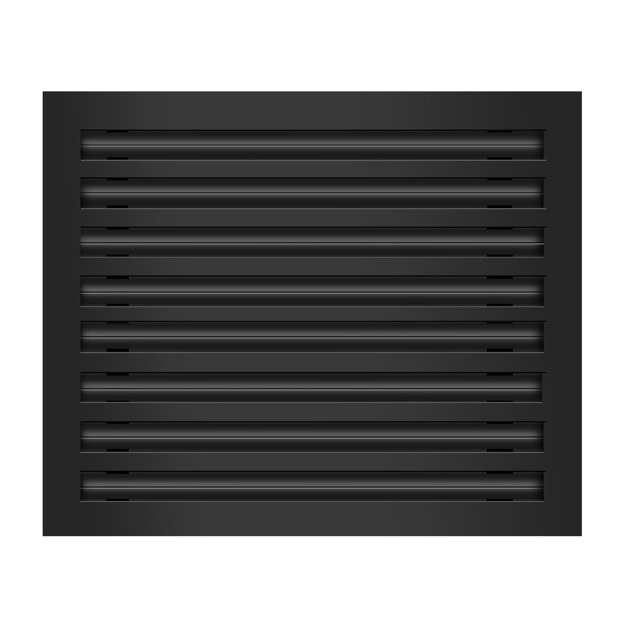 Front View of 20x16 Modern Air Vent Cover Black - 20x16 Standard Linear Slot Diffuser Black - Texas Buildmart