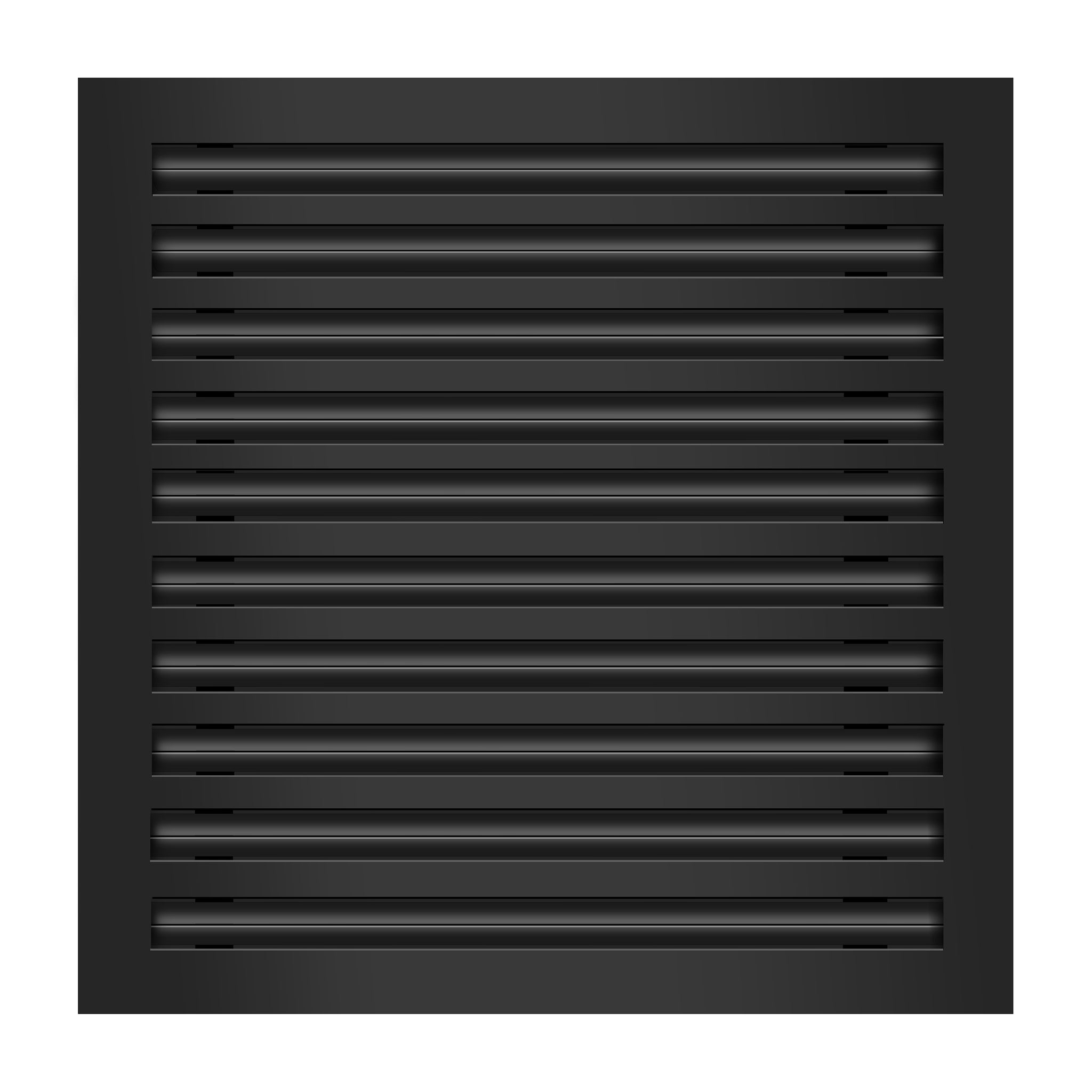 Front View of 20x20 Modern Air Vent Cover Black - 20x20 Standard Linear Slot Diffuser Black - Texas Buildmart