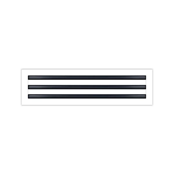 Front of 20x6 Modern Air Vent Cover White - 20x6 Standard Linear Slot Diffuser White - Texas Buildmart