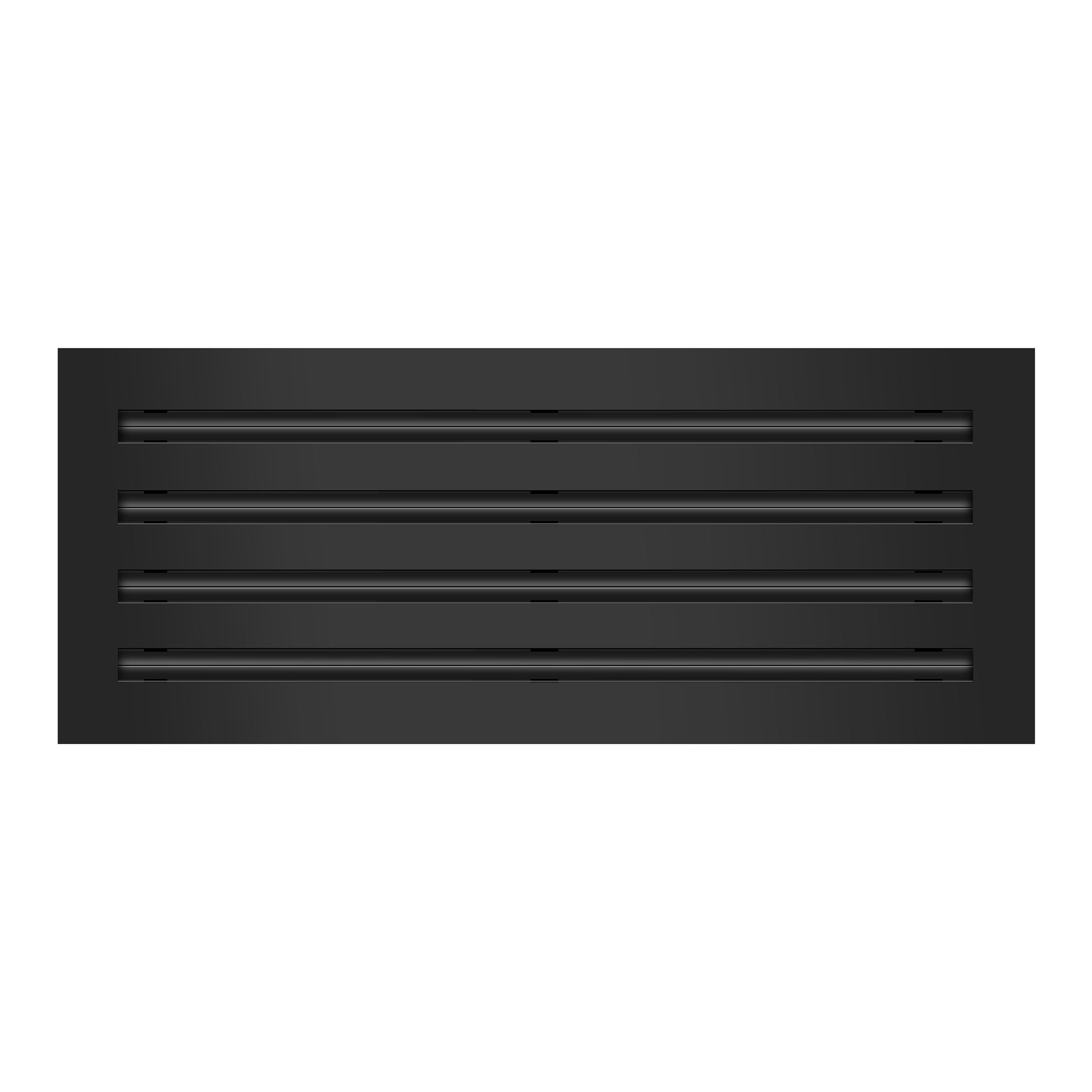 Front View of 20x8 Modern Air Vent Cover Black - 20x8 Standard Linear Slot Diffuser Black - Texas Buildmart