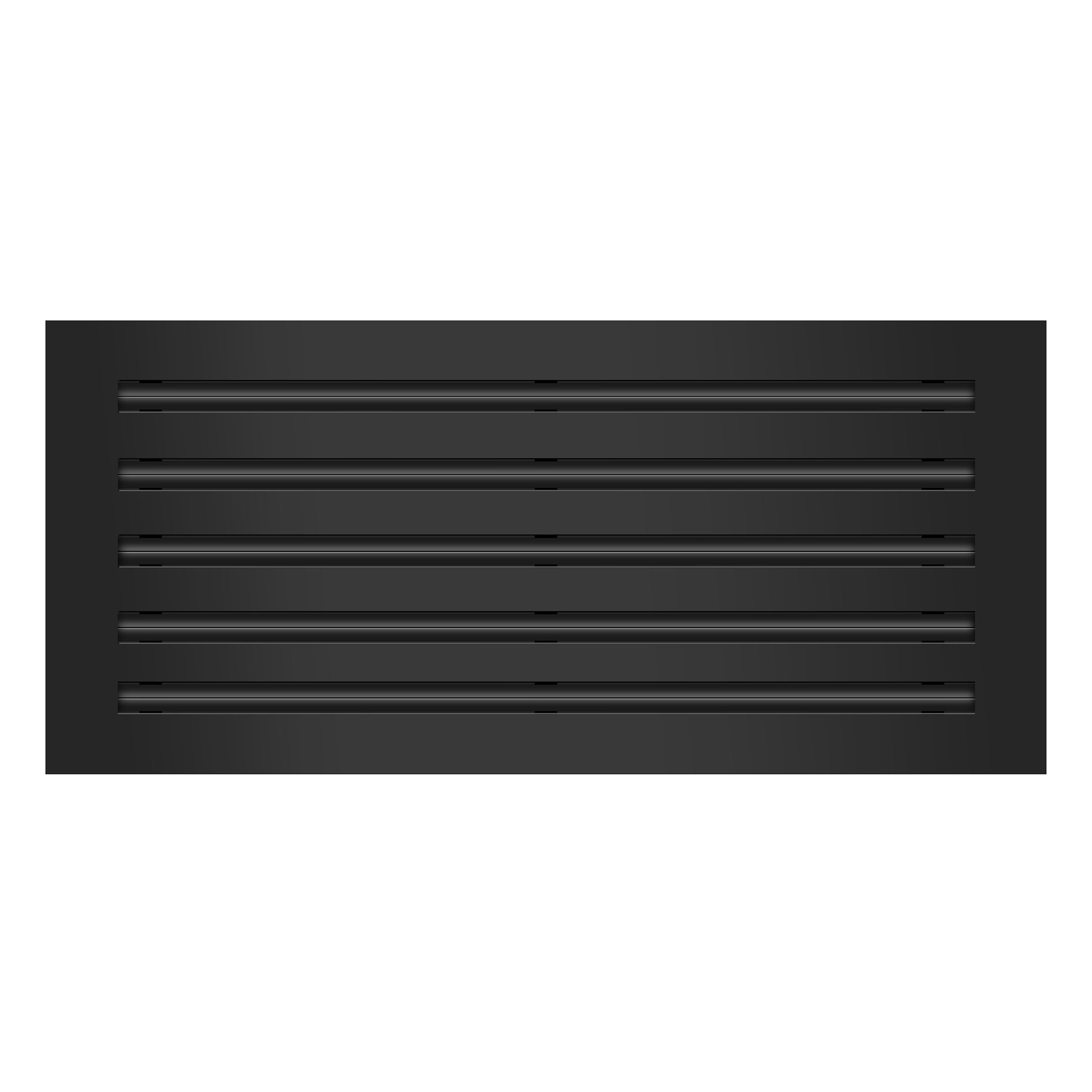 Front View of 22x10 Modern Air Vent Cover Black - 22x10 Standard Linear Slot Diffuser Black - Texas Buildmart